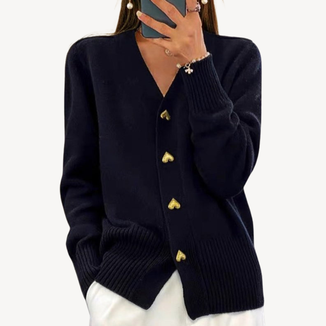Womens Knit Cardigan with Button Closure