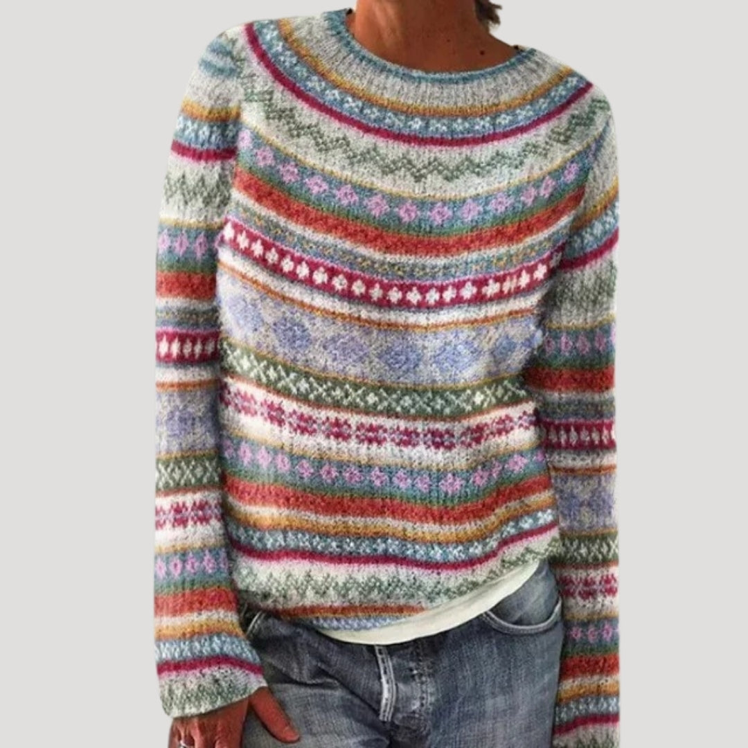 Womens Crew Neck Wool Blend Sweater Warm Fit