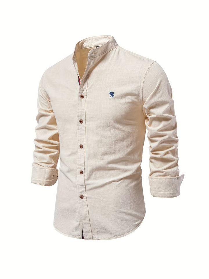 Mens Long-Sleeve Button-Down Shirt Cotton Regular Fit