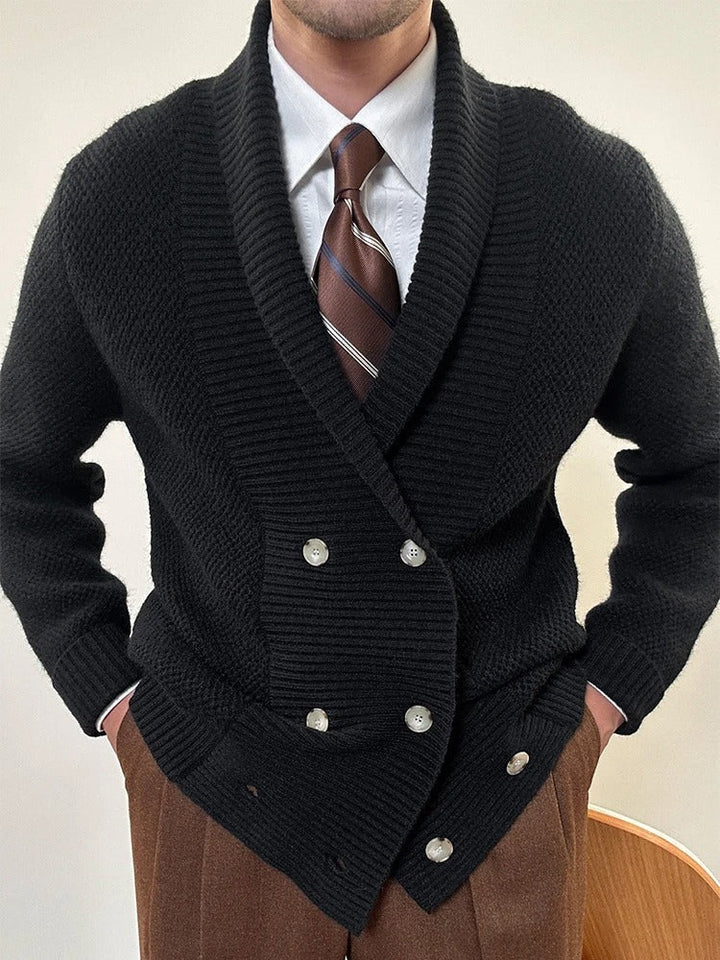 Mens Cardigan Wool Shawl Collar Classic Fit