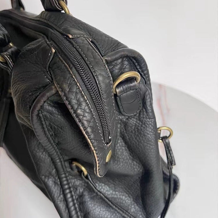 Womens Vintage Leather Shoulder Bag Classic Style