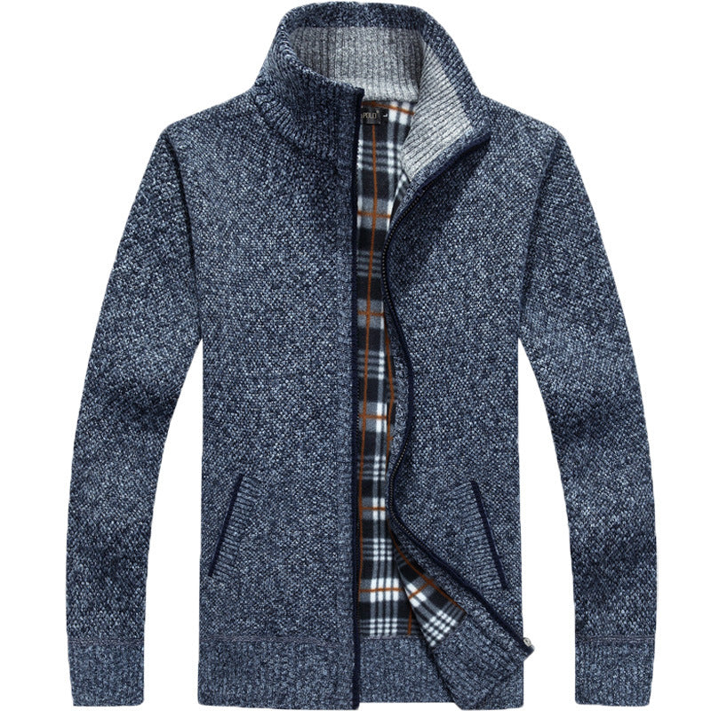 Mens Zip-Up Sweater Jacket Warm Fit
