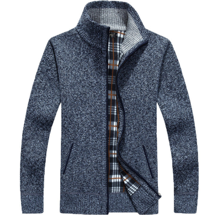 Mens Zip-Up Sweater Jacket Warm Fit