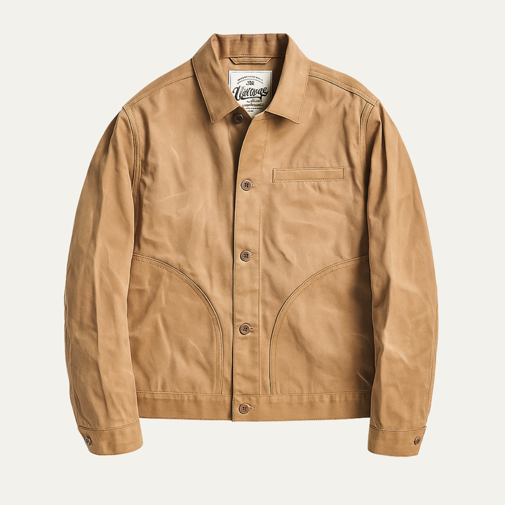 Mens Vintage Canvas Windproof Jacket Classic Fit - BritishMode
