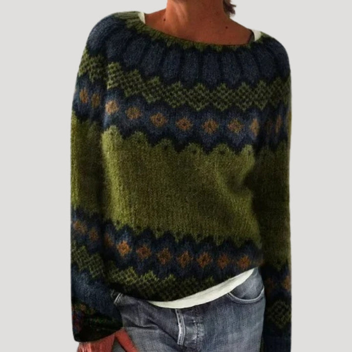Womens Crew Neck Wool Blend Sweater Warm Fit