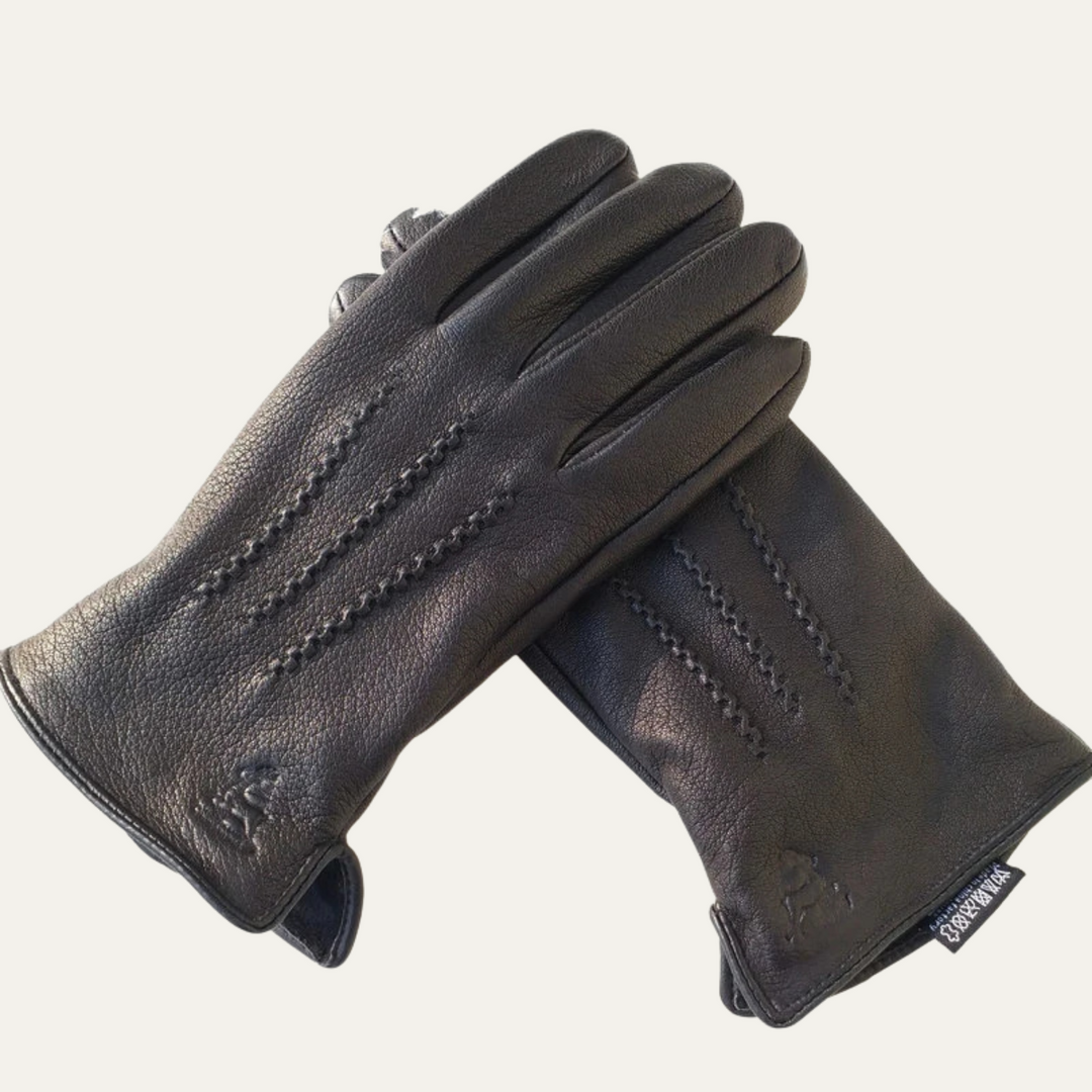 Mens Leather Winter Gloves Warm Fit - BritishMode