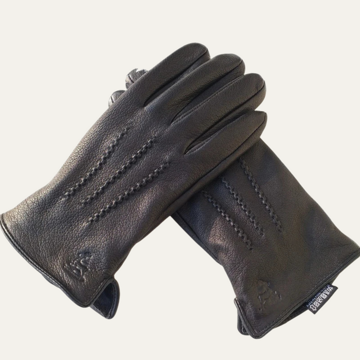 Mens Leather Winter Gloves Warm Fit - BritishMode