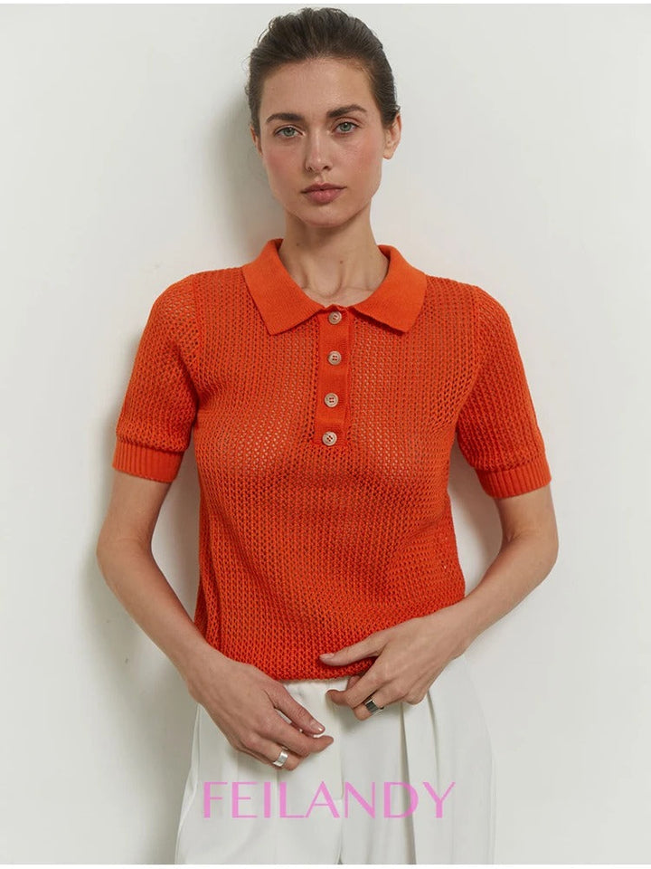 Mens Polo Shirt with Button Front Classic Fit