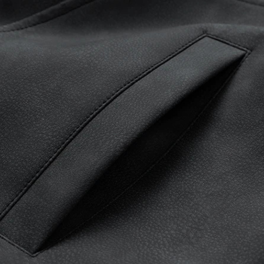 Mens Leather Bomber Jacket with Collar
