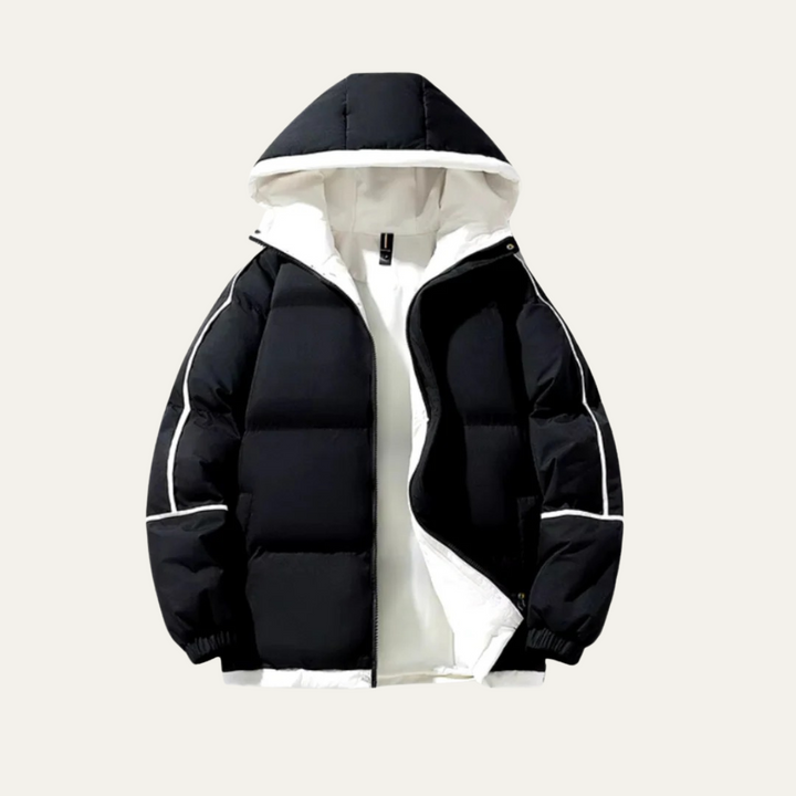Mens Reversible Puffer Jacket Hooded Wide Baffle - BritishMode