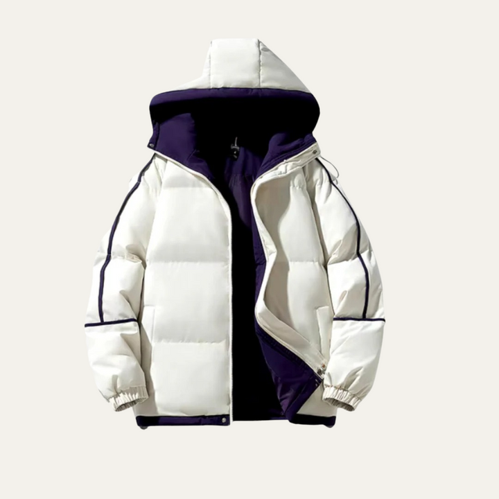 Mens Reversible Puffer Jacket Hooded Wide Baffle