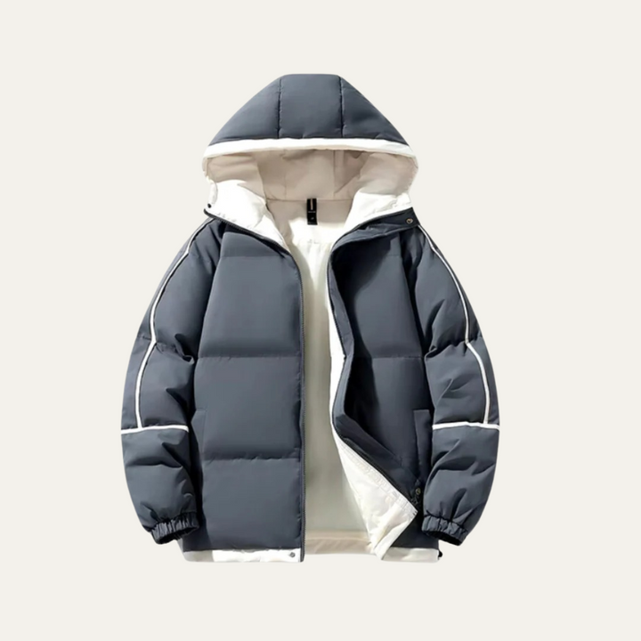 Mens Reversible Puffer Jacket Hooded Wide Baffle