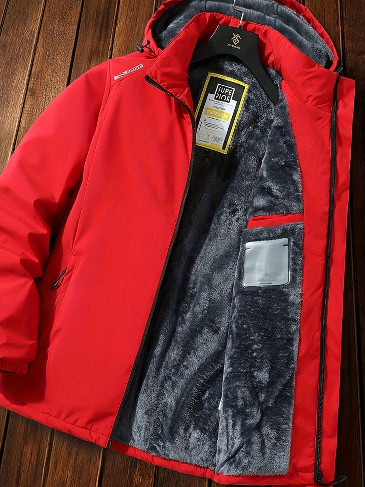 Mens Winter Coat Thick Fleece Puffer Warm Fit