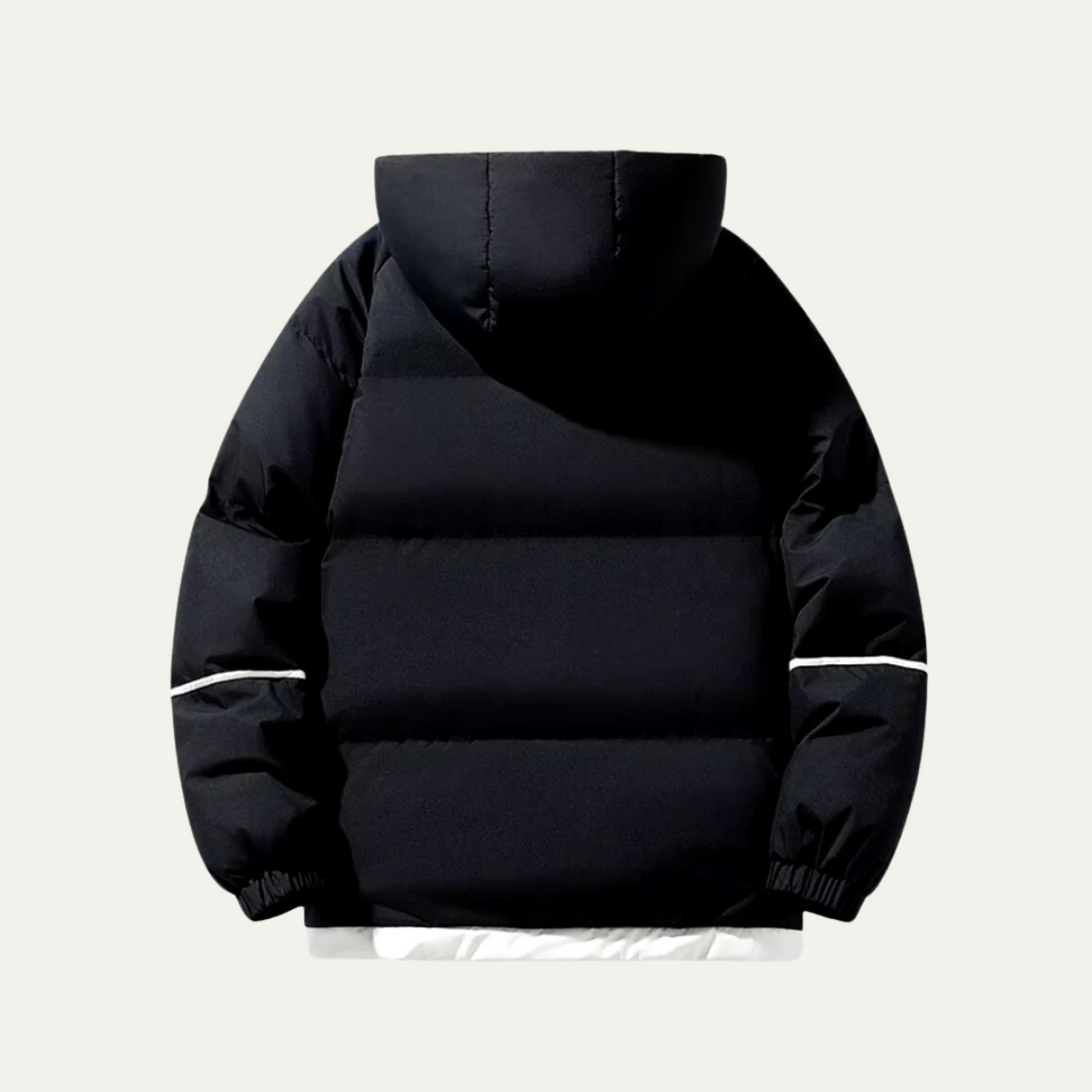 Mens Reversible Puffer Jacket Hooded Wide Baffle