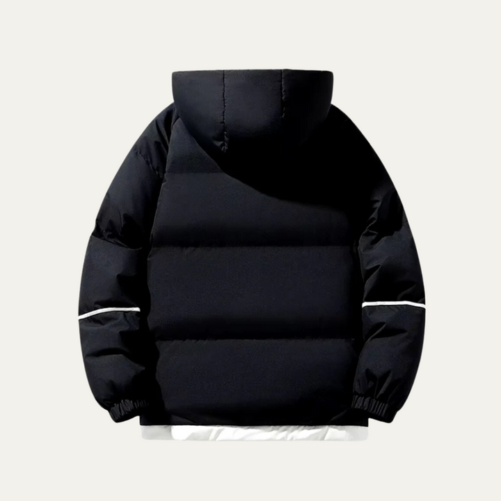 Mens Reversible Puffer Jacket Hooded Wide Baffle