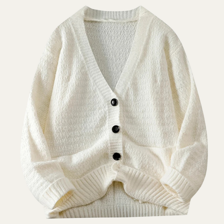 Mens Cardigan Textured Knit Relaxed Fit