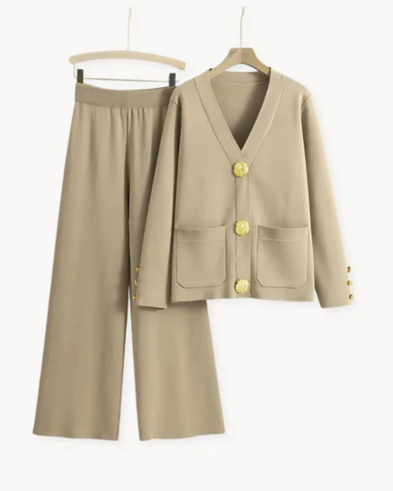 Womens Long Sleeve Top and Flared Leg Pants Set