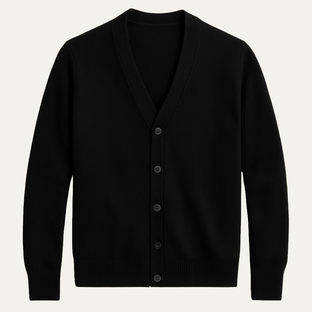 Mens Knit Cardigan with Buttons Elegant Fit - BritishMode