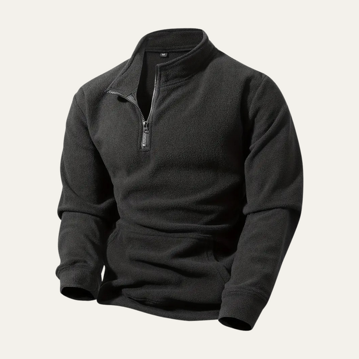 Mens Sherpa Pullover Casual Half Zip