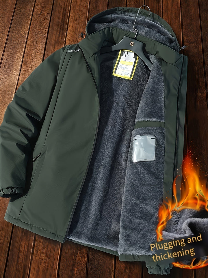 Mens Winter Coat Thick Fleece Puffer Warm Fit