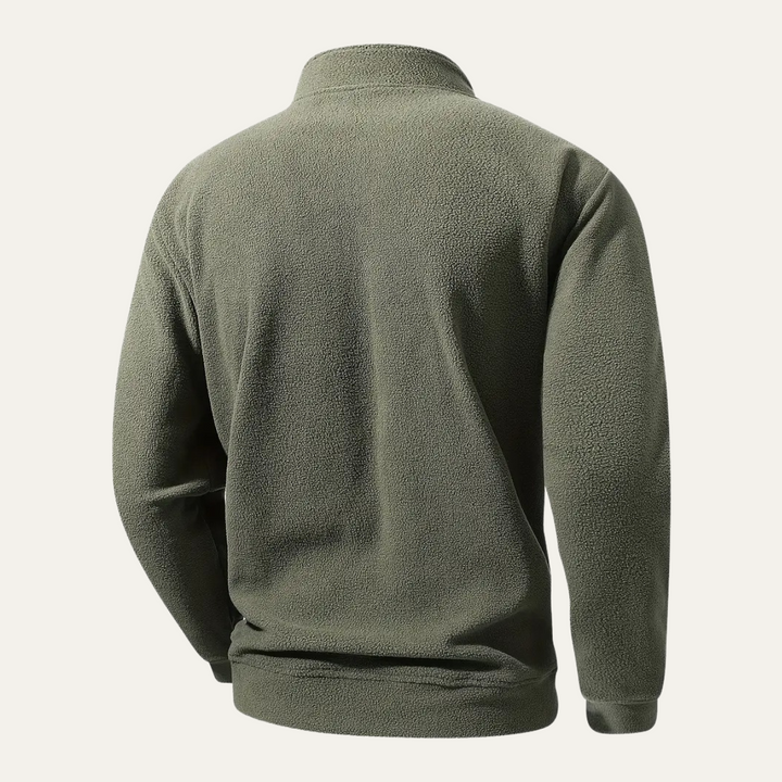 Mens Sherpa Pullover Casual Half Zip