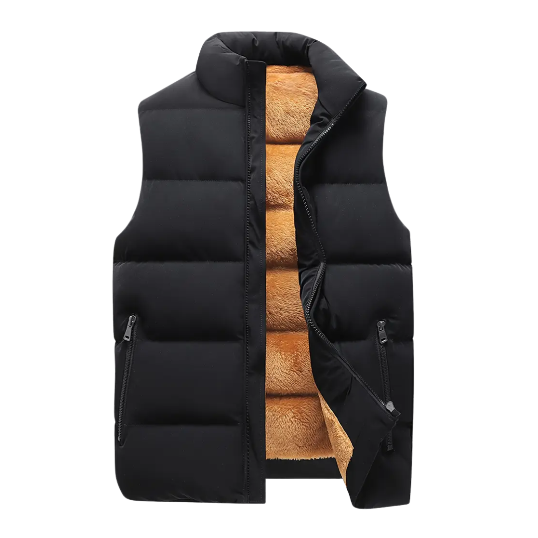 Mens Thermal Body Warmer with Lined Stand-Up Collar - BritishMode