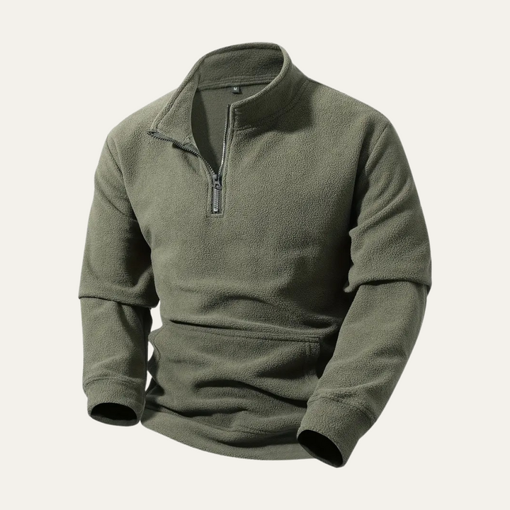 Mens Sherpa Pullover Casual Half Zip