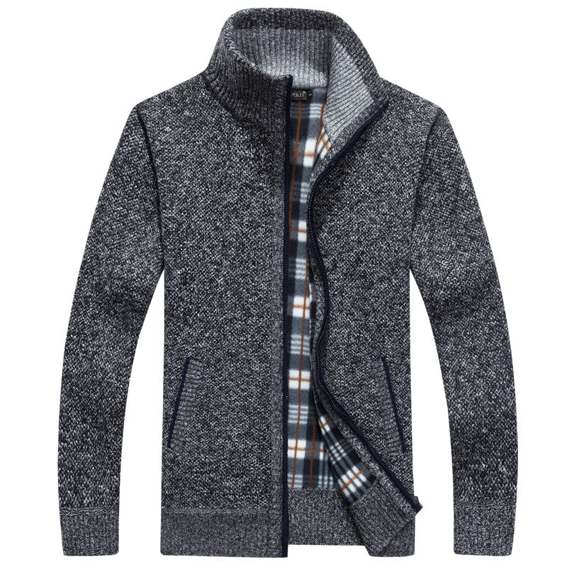 Mens Zip-Up Sweater Jacket Warm Fit