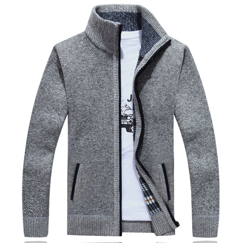 Mens Zip-Up Sweater Jacket Warm Fit