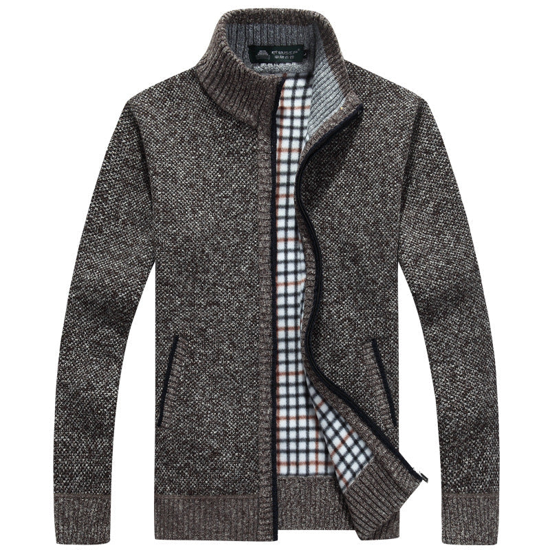 Mens Zip-Up Sweater Jacket Warm Fit