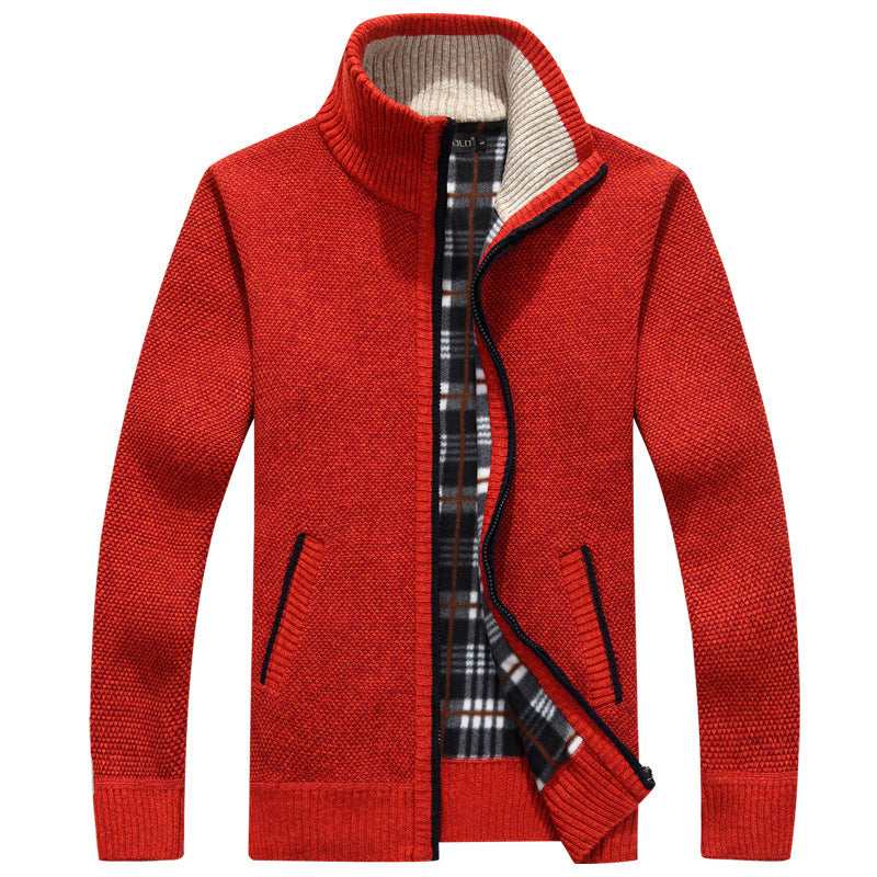 Mens Zip-Up Sweater Jacket Warm Fit