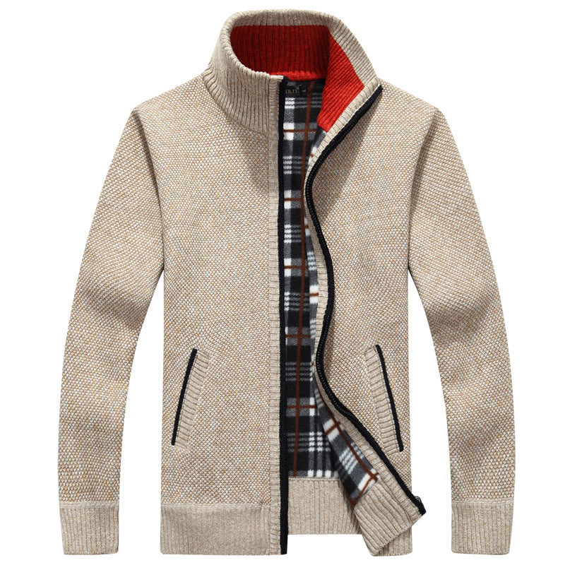 Mens Zip-Up Sweater Jacket Warm Fit