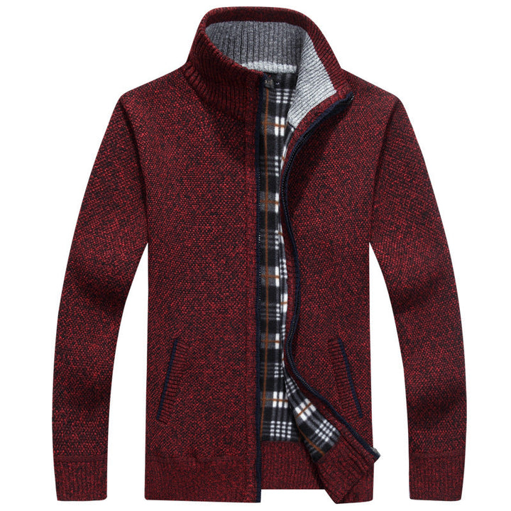 Mens Zip-Up Sweater Jacket Warm Fit