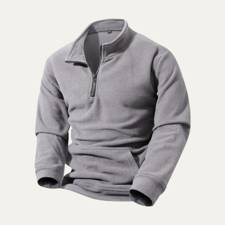 Mens Sherpa Pullover Casual Half Zip