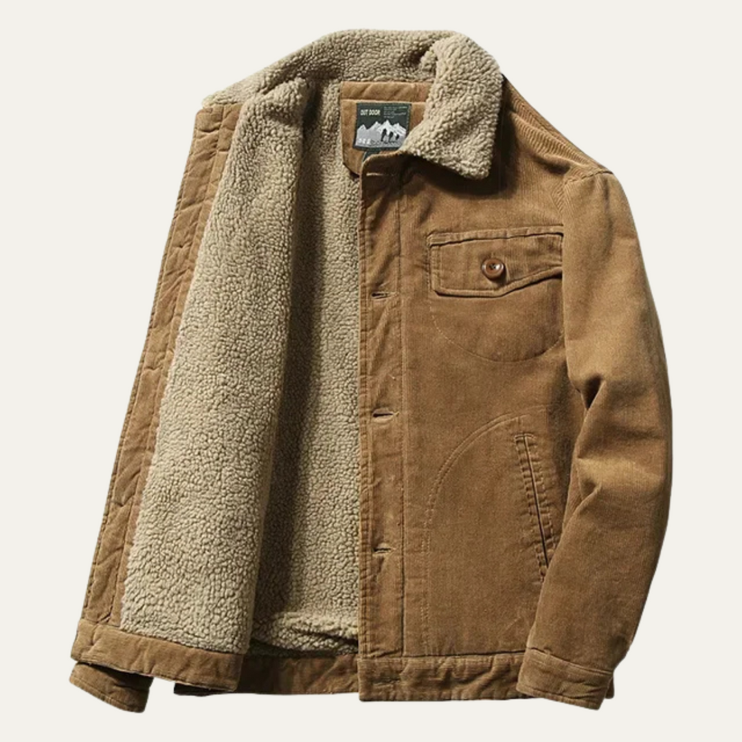 Mens Corduroy Jacket Sherpa Lined Relaxed Fit