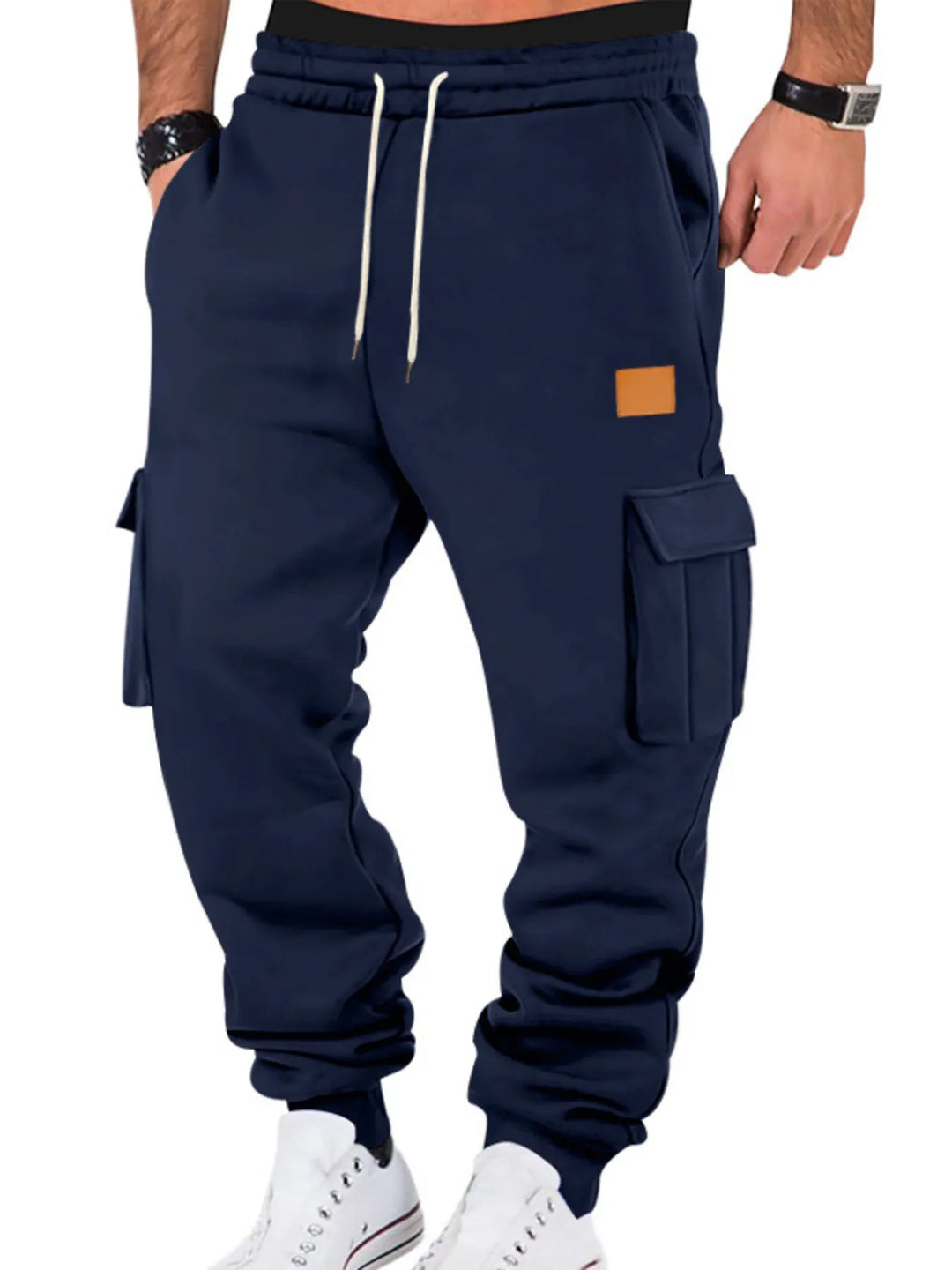 Mens Cargo Joggers Elastic Waist Relaxed Fit Plus Size