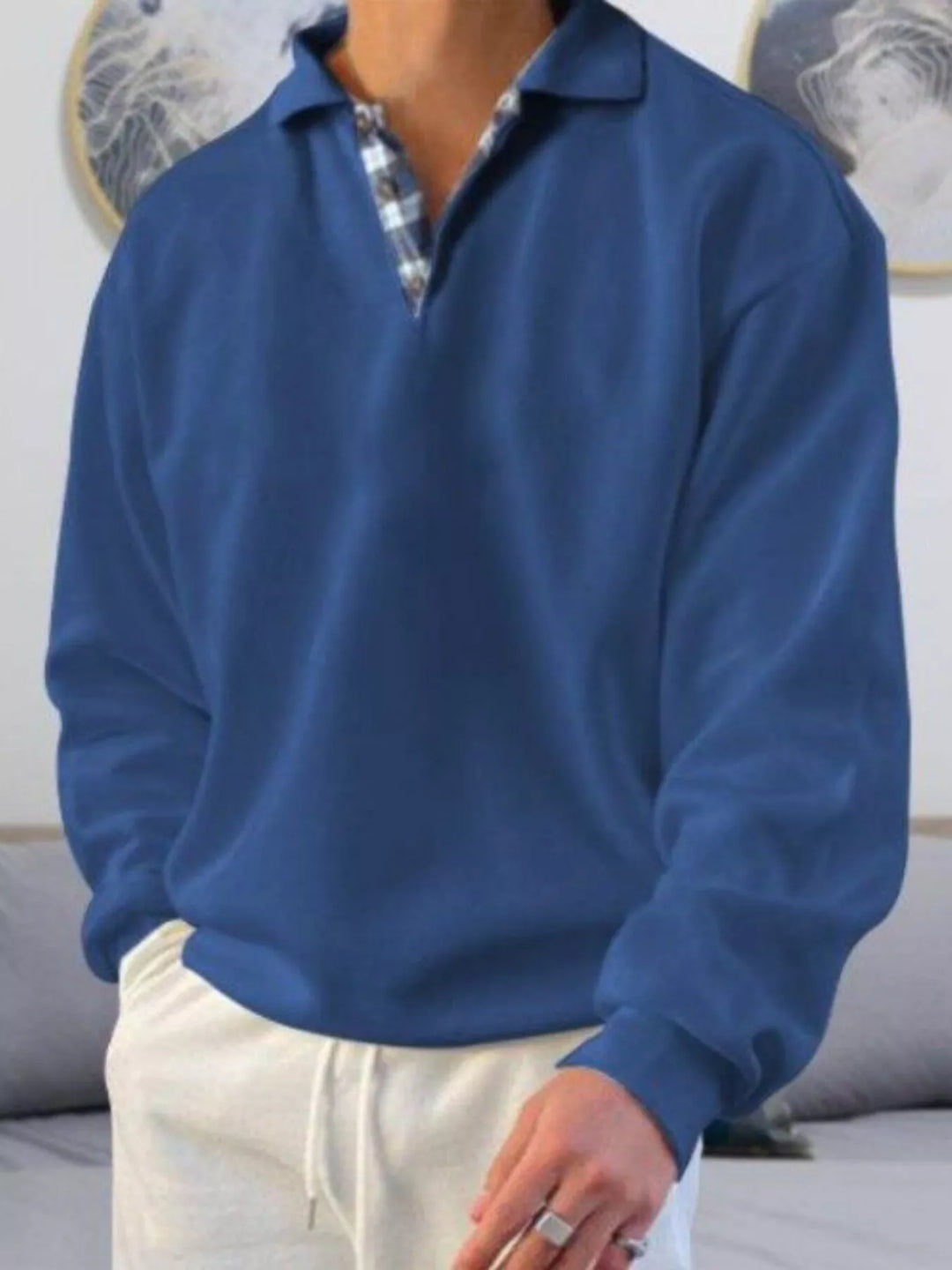 Mens Polo Shirt Long Sleeve Classic Fit