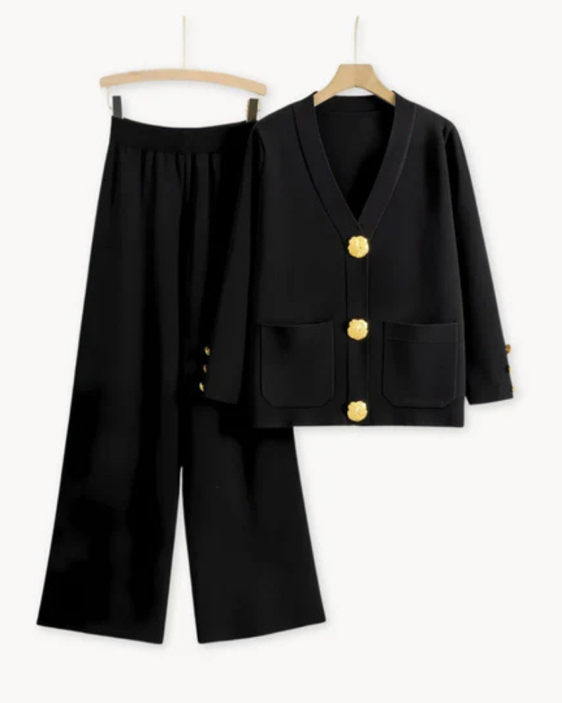 Womens Long Sleeve Top and Flared Leg Pants Set