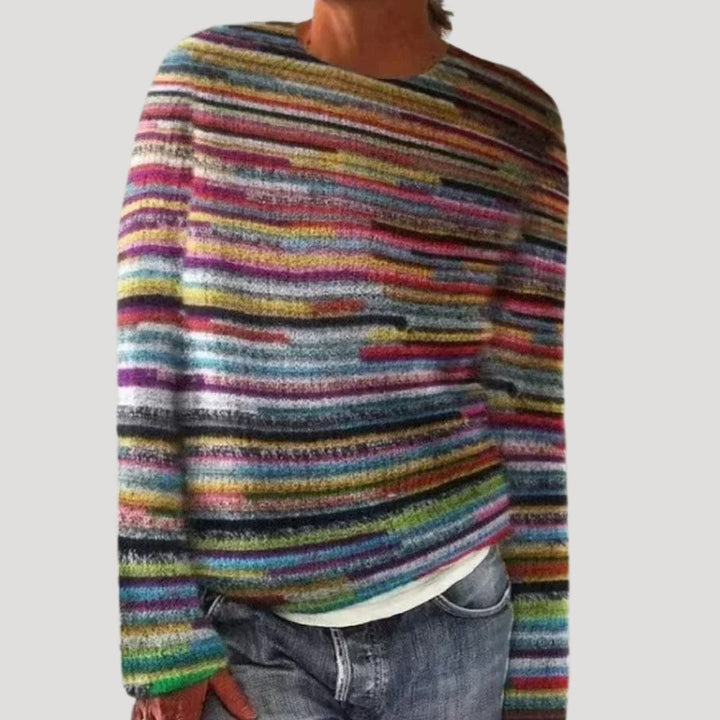 Womens Crew Neck Wool Blend Sweater Warm Fit