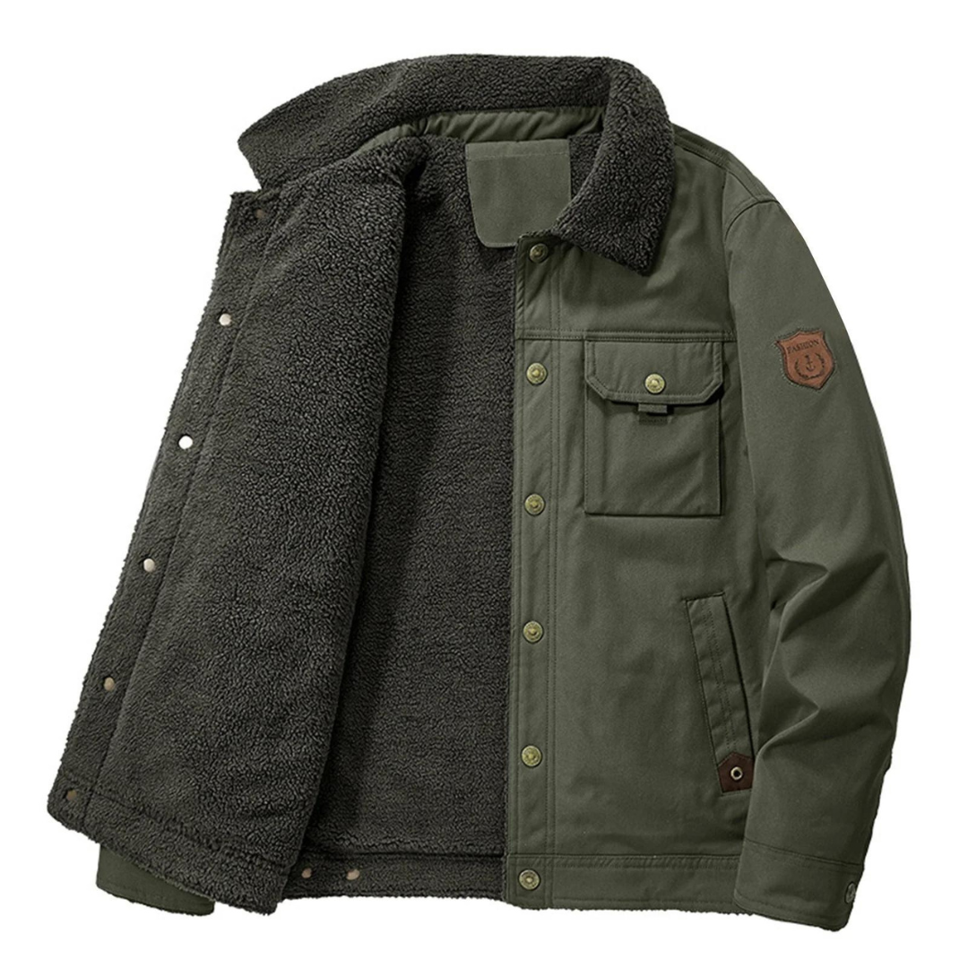 Mens Outdoor Winter Jacket Wool Lined Regular Fit - BritishMode