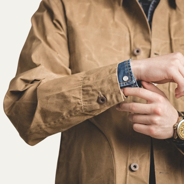 Mens Vintage Canvas Windproof Jacket Classic Fit