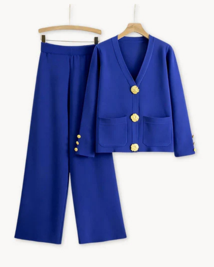 Womens Long Sleeve Top and Flared Leg Pants Set