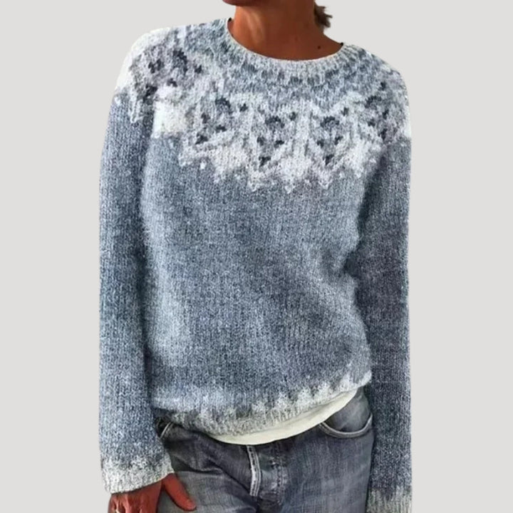 Womens Crew Neck Wool Blend Sweater Warm Fit