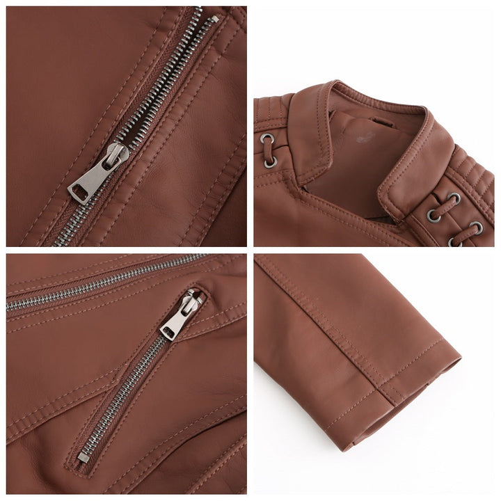 Mens Leather Jacket Lambskin Slim Fit