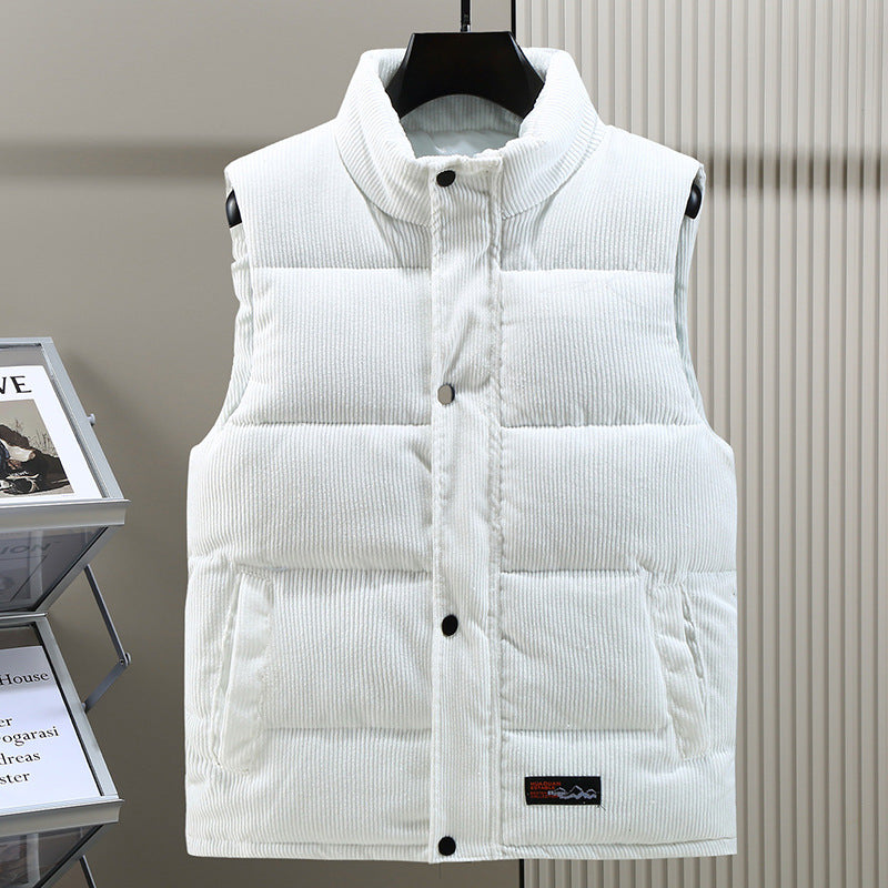 Mens Quilted Corduroy Vest Sleeveless Casual Fit