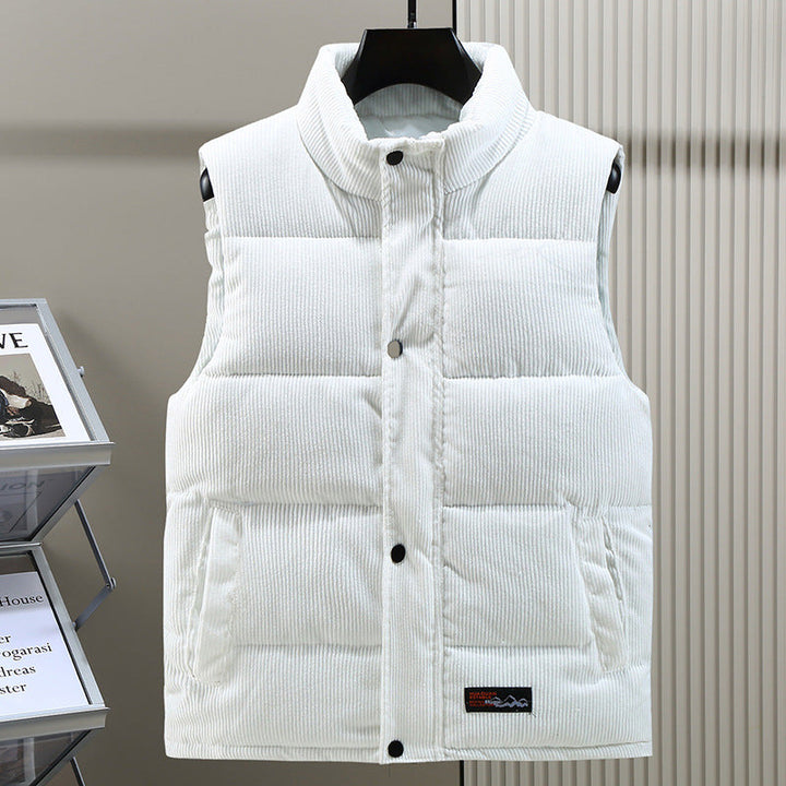 Mens Quilted Corduroy Vest Sleeveless Casual Fit