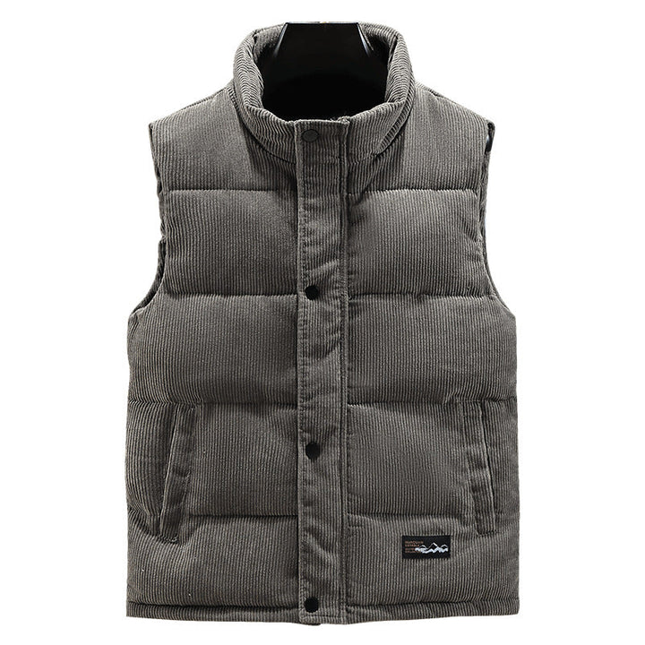 Mens Quilted Corduroy Vest Sleeveless Casual Fit