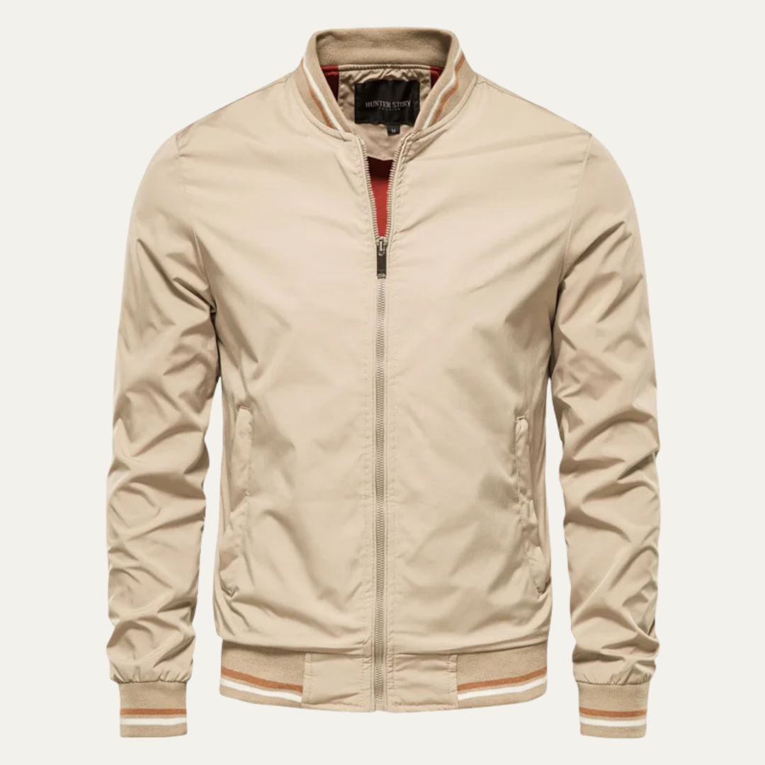Mens Lightweight Bomber Jacket Zip-Up Casual Fit - BritishMode