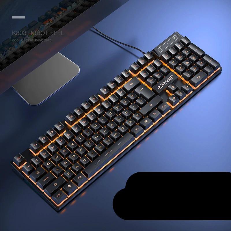 Wired Mechanical Gaming Keyboard LED Backlit Standard Layout - BritishMode