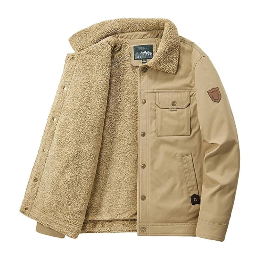 Mens Outdoor Winter Jacket Wool Lined Regular Fit